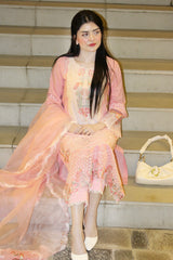 Peach Petal Suit – Floral Sophistication