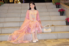 Peach Petal Suit – Floral Sophistication