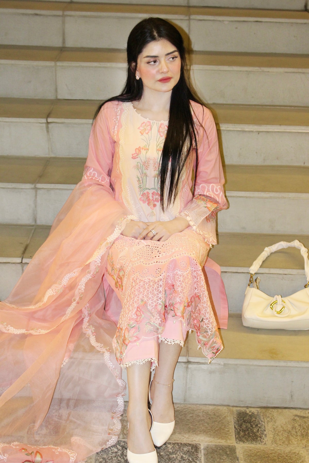 Peach Petal Suit – Floral Sophistication